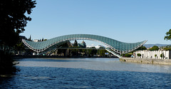 Tbilisi- Peace Bridge (Mshvidobis Khidi) Across the  Mtkvari River