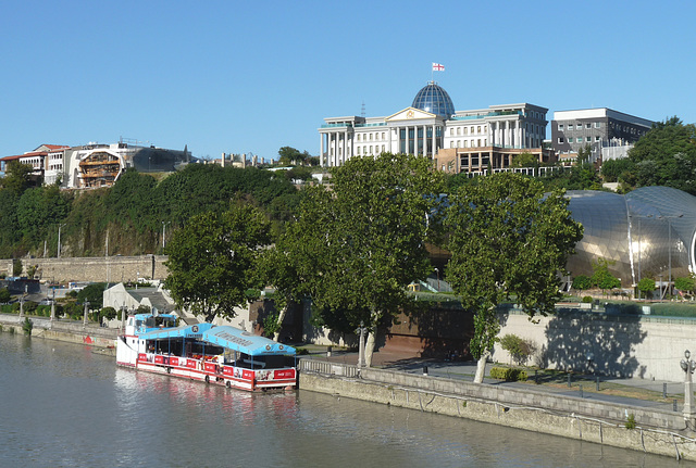 Tbilisi- View Over Mtkvari River to the Presidential Palace