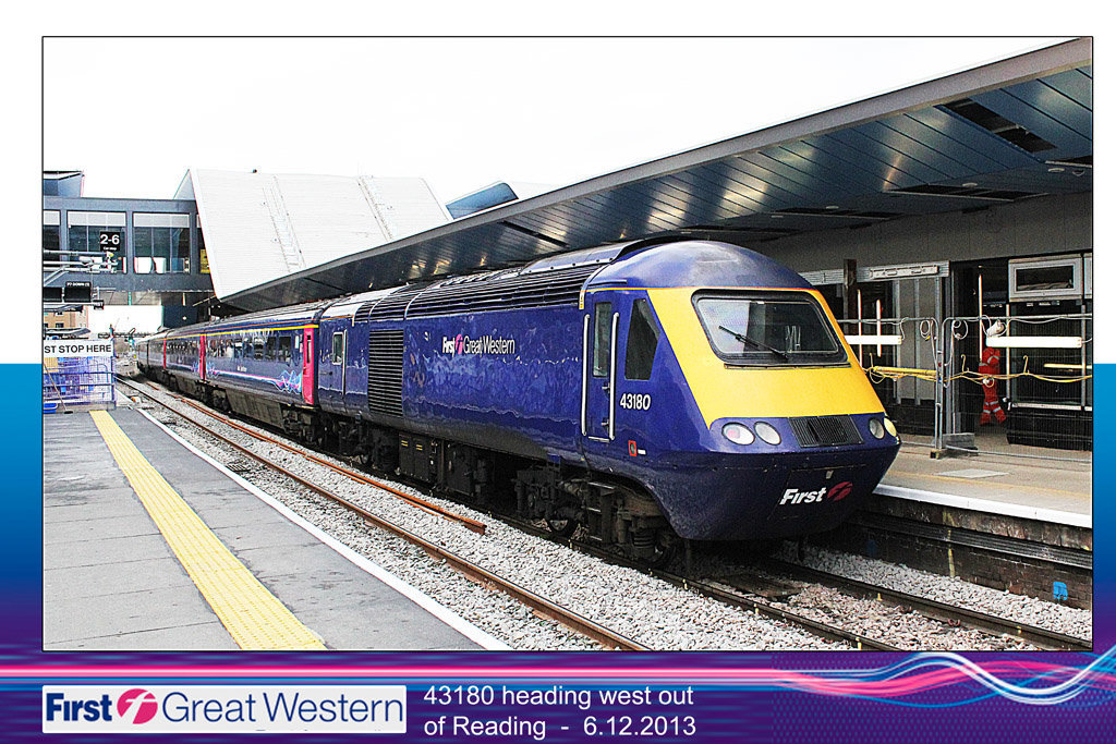 first great western high speed train 43180 at reading on 6.12.