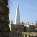 The Shard rises above the Tower walls.