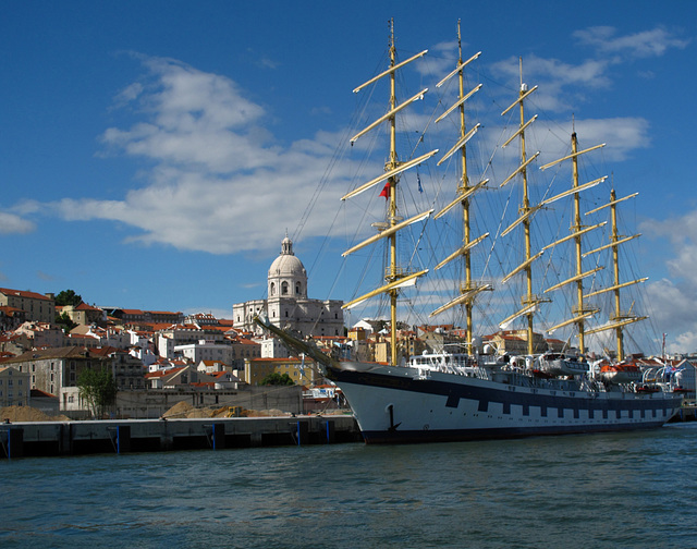 Royal Clipper and old Lisbon