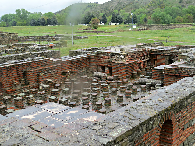 Stobi : Grands thermes,  : le caldarium.