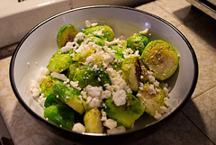 Brussels sprouts with feta