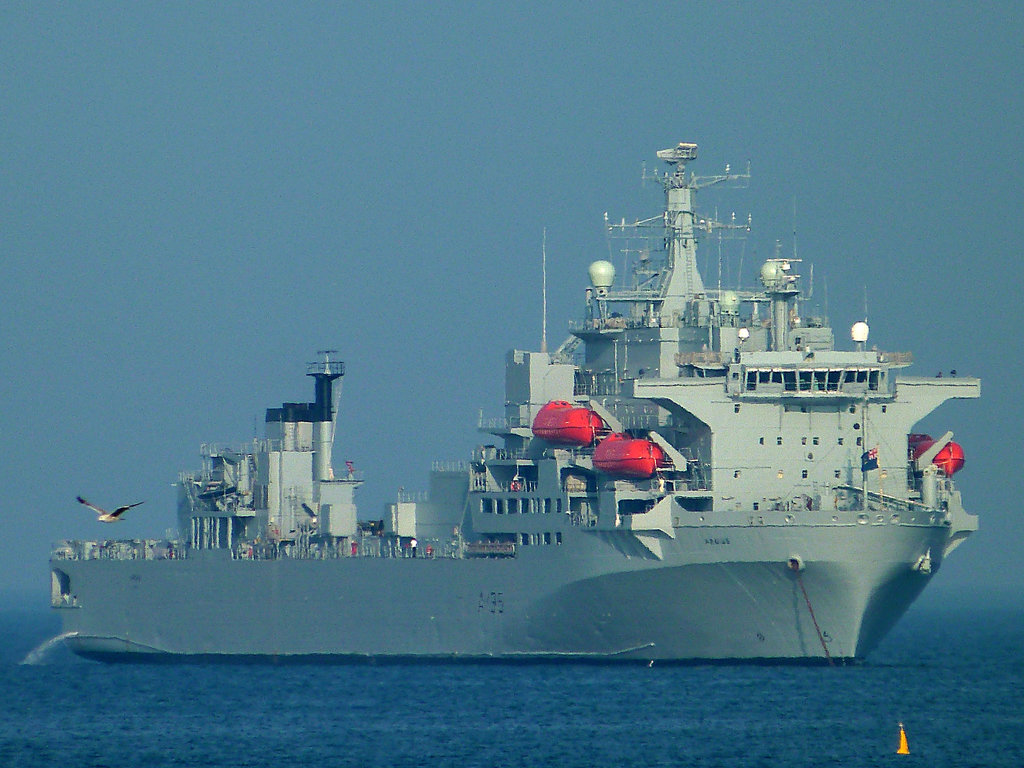 Royal Fleet Auxiliary RFA Argus (A135) in Weymouth Bay