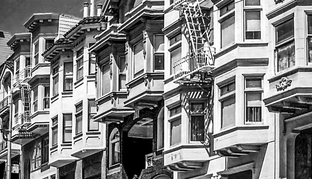 Bay Windows,  San Francisco, Union at Taylor 1980 (270°)