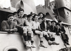 Football team, HMS Enticer, c1944