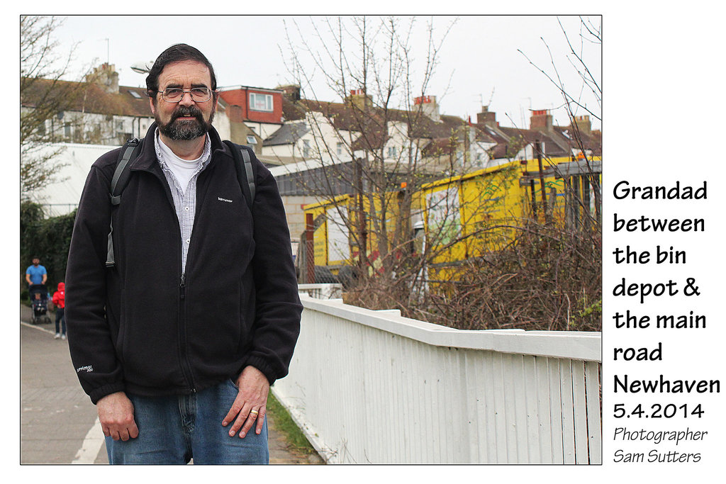 Grandad by the bin depot - Newhaven - by Sam Sutters (6years) - 5.4.2014