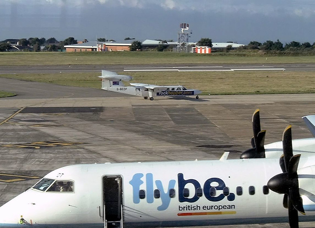 Guernsey Airport - Rockhopper Aero taxiing in at Guernsey Airport