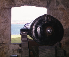 St Mawes Castle, cannon port 1992