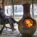 Even busy gardeners need a coffee break now and again to shelter from the gale, and to warm up!