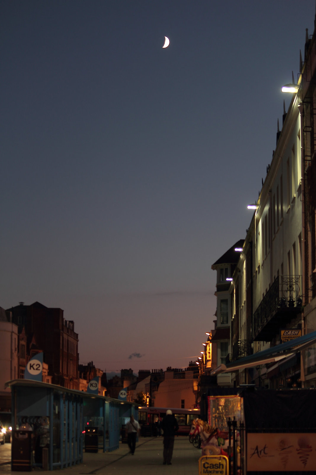 Moon over Royal Terrace, Weymouth