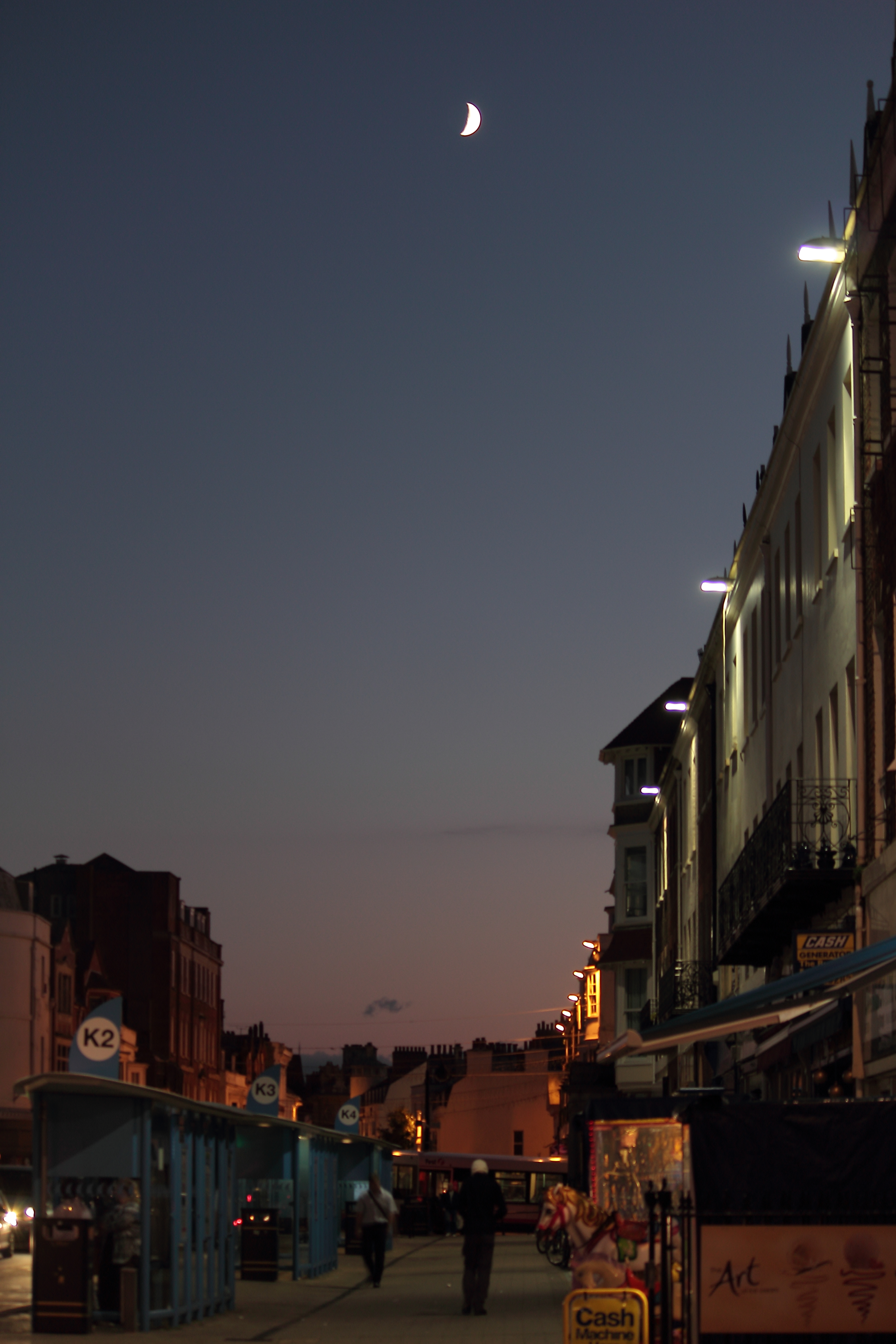 Moon over Royal Terrace, Weymouth