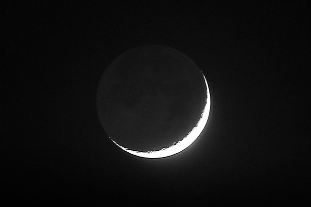 First Moon of 2014 with Earthshine