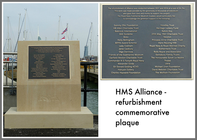 HMS Alliance Refurbishment Commemorative Plaque - 3 April 2014