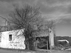 Ruins on Locust Street in Black and White