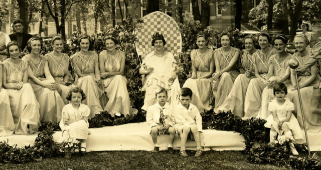 May Queen and Her Court, Bucknell University, May 12, 1934 (Cropped)