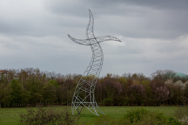 20140322 1129VRAw [D-OB] Strommast-Skulptur, Wald Ripshorst-