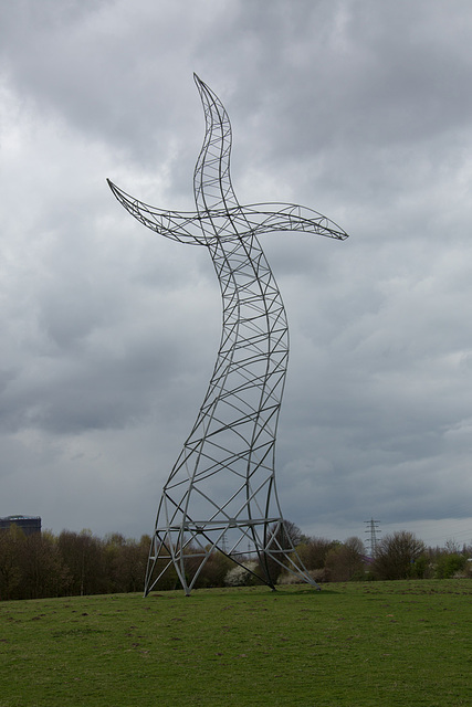 20140322 1124VRAw [D-OB] Strommast-Skulptur, Wald Ripshorst-