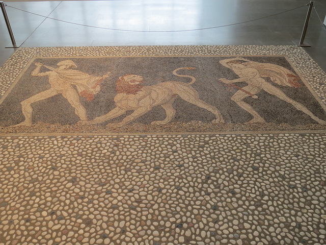 Mosaïques de Pella : chasse au lion.