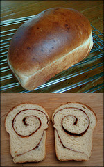 (Half recipe) 100% Whole Wheat Cinnamon Swirl Bread