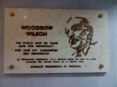 Restored Woodrow Wilson Plaque, Praha Hlavni Nadrazi, Prague, CZ, 2013