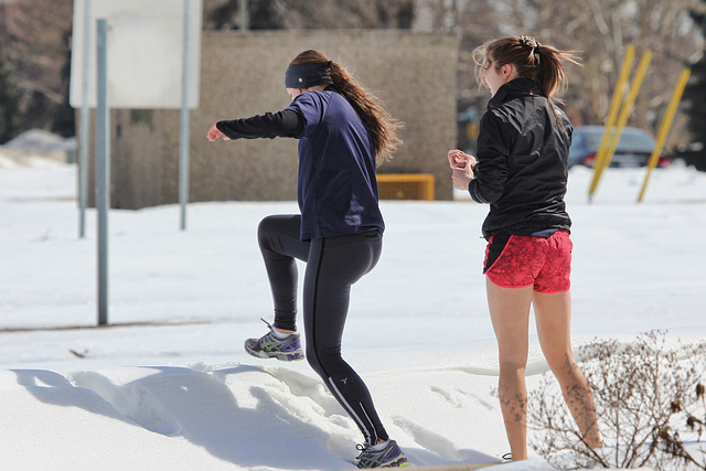 joggers; jumping the drifts