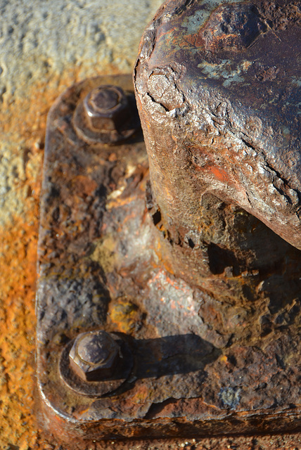 rouille, borne d'amarrage, île ste marguerite