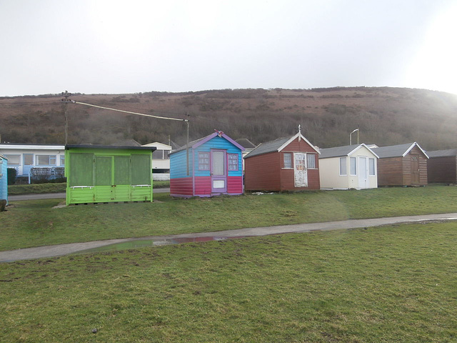 Colourful  beach huts