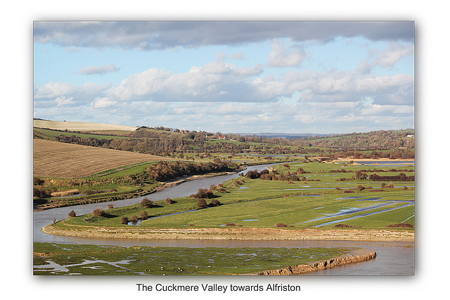 Looking north up the Cuckmere Valley towards Alfriston - 13.2.2014