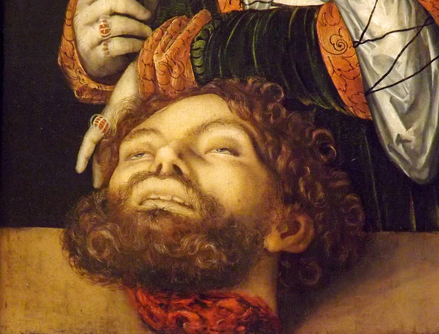 Detail of Judith with the Head of Holofernes by Cranach in the Metropolitan Museum of Art, February 2014