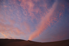 Couché de soleil sur les dunes