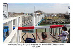 Newhaven Swing Bridge closes - 15.3.2014