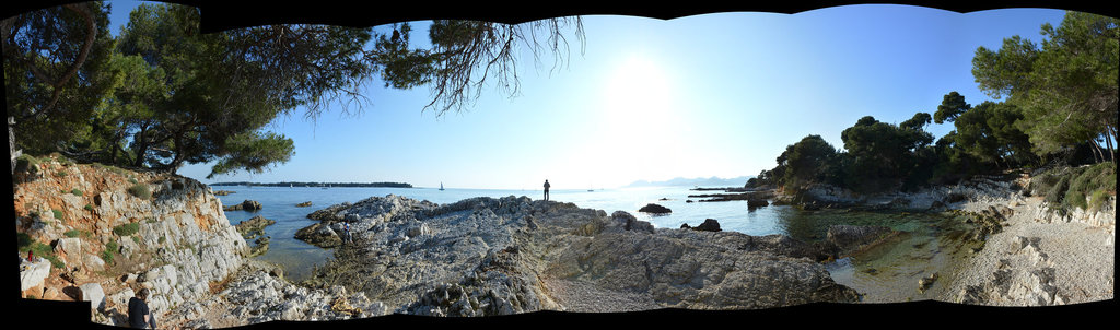 panorama crique île Ste Marguerite, Cannes, France