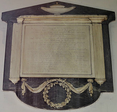 st.mary, lewisham, london,memorial to william larkins, 1800, who worked for twenty years as accomptant general of the east india company at fort william in bengal under warren hastings.