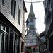 L'église Ste-Catherine et la rue des Lingots à Honfleur