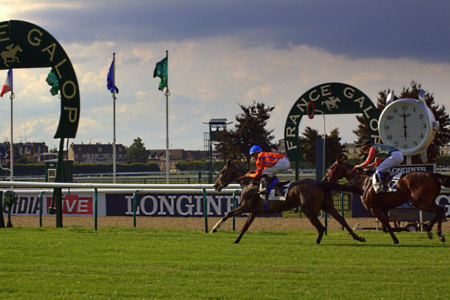 Course à l'hippodrome Arrivée