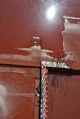 red flat roof, Cannes train station, 2014