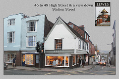 Lewes - 46 to 49 High Street & a view down Station Street - 19.2.2014