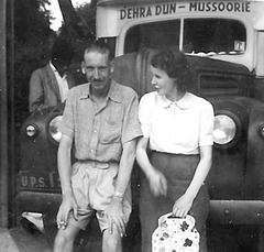 Pat & Anne on the way to Mussoorie - India c1945