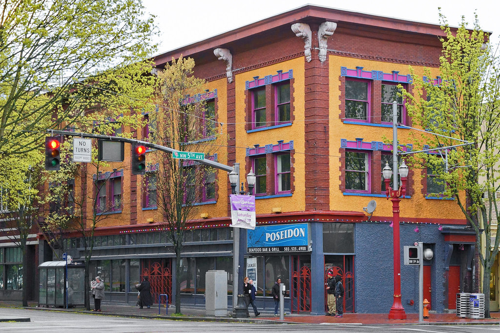 Former Poseidon Seafood Bar and Grill – N.W. 5th Avenue at West Burnside Street, Portland, Oregon