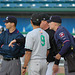 Umpires Victor Carapazza, Grant Menke, managers Carlos Subero, Ken Joyce