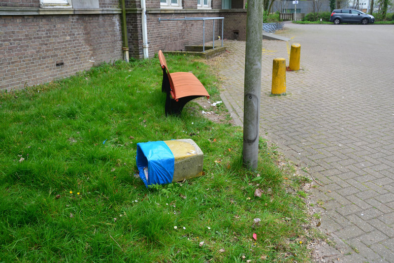 Bin laying down on the job