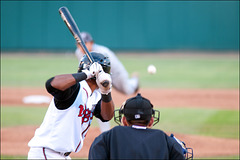 Matt Packer pitching to Kenny Wilson