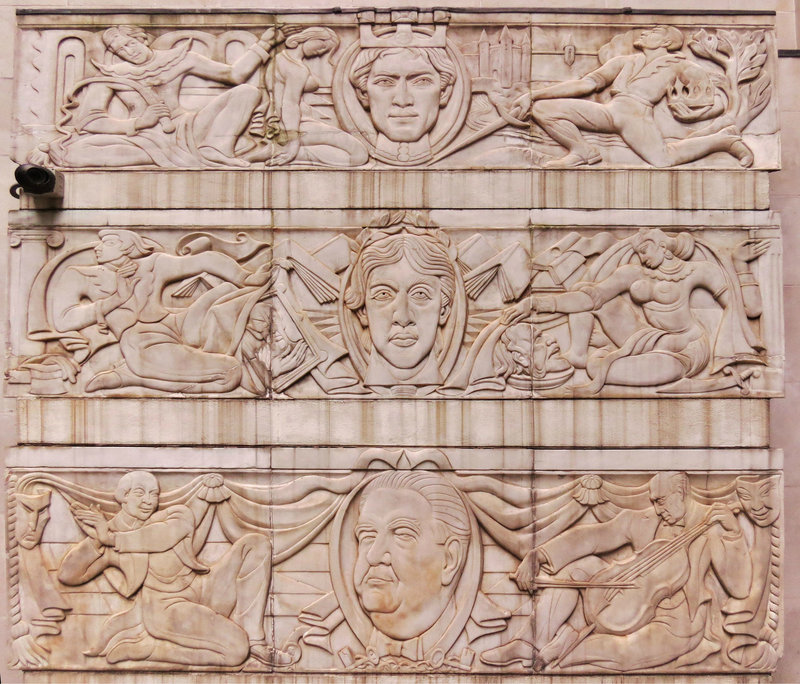st.james's theatre reliefs, angel court, london