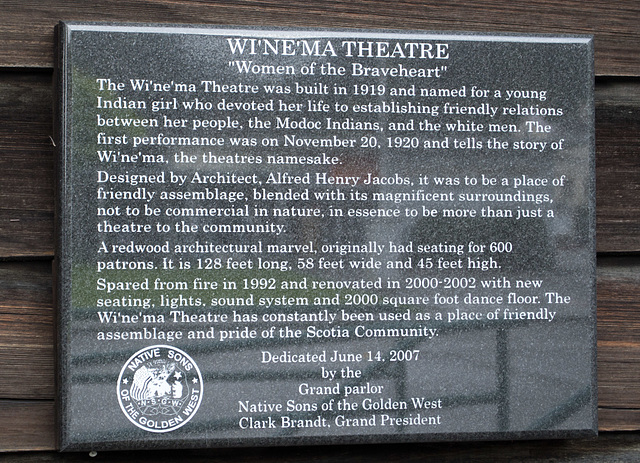 Scotia (redwood) Wi'ne'ma theatre (1666)