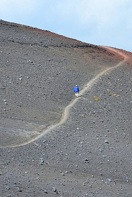 hiking on a volcano