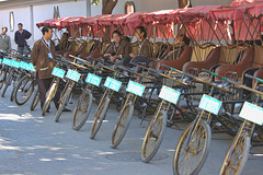 rickshaw drivers eagerly awaiting customers