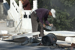 repairing marble steps - Great Wall area