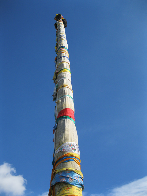 pole wreathed with prayers