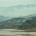 clouds, light rain, river